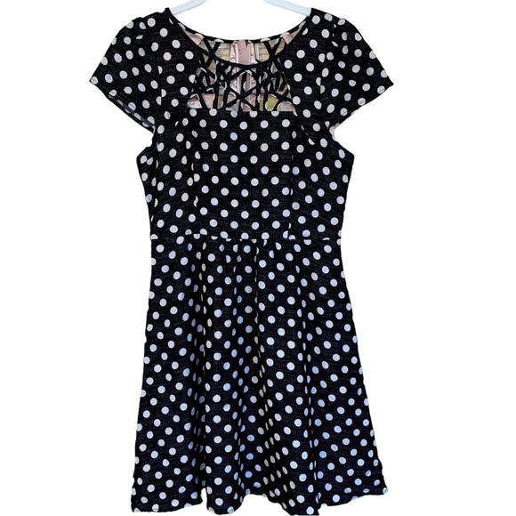 Maeve Dresses & Skirts - MAEVE Academia Artsy A Line Flare New Girl White Polkadot Sweetheart Dress 4